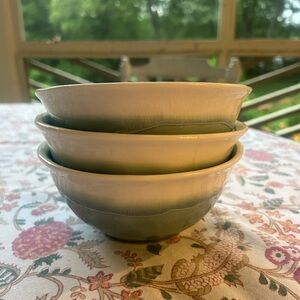 Green Ombre Ceramic Bowls - Set of 3
